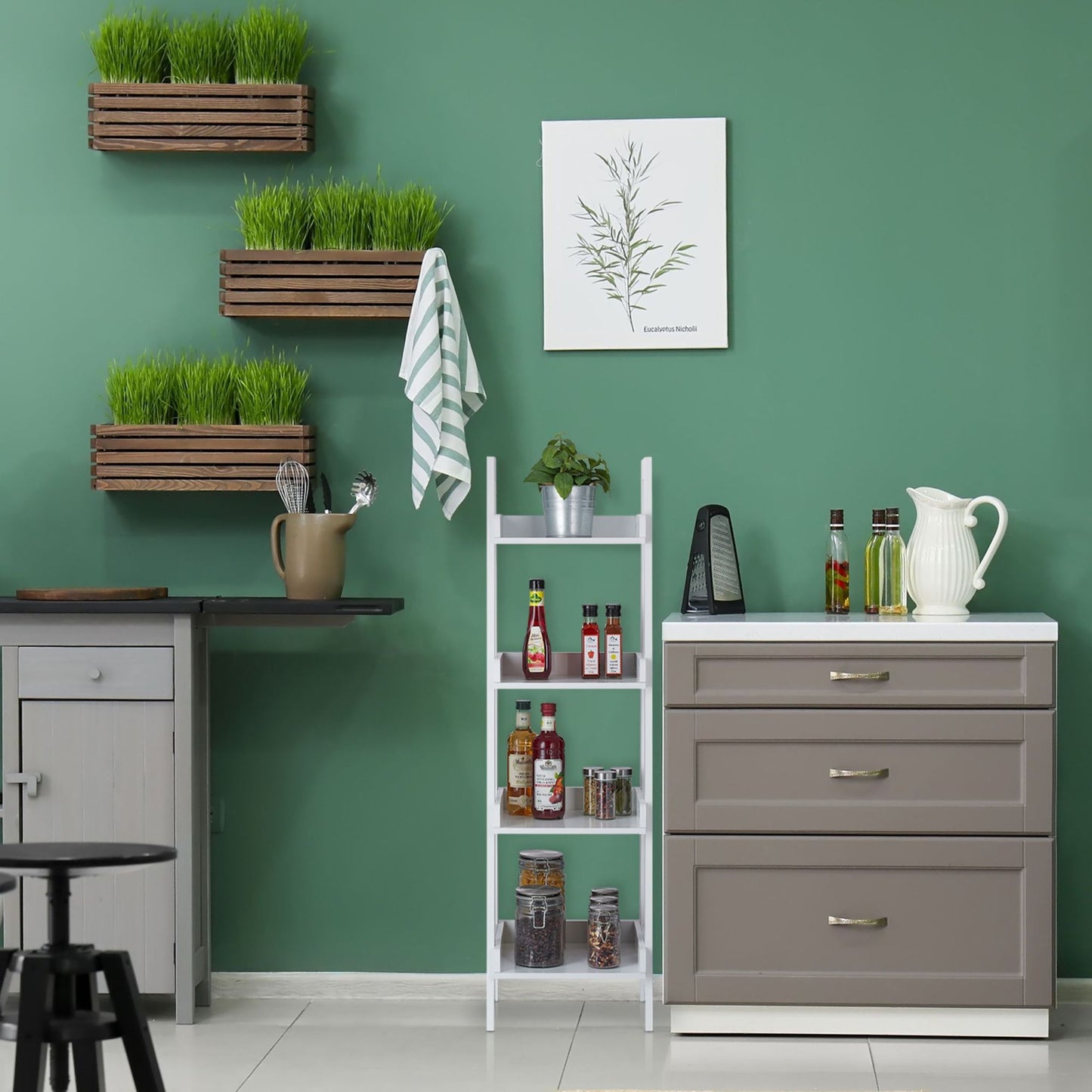 Standing shelf white 4 levels