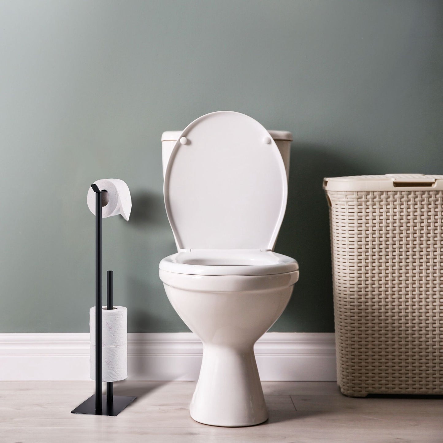 Standing toilet paper holder