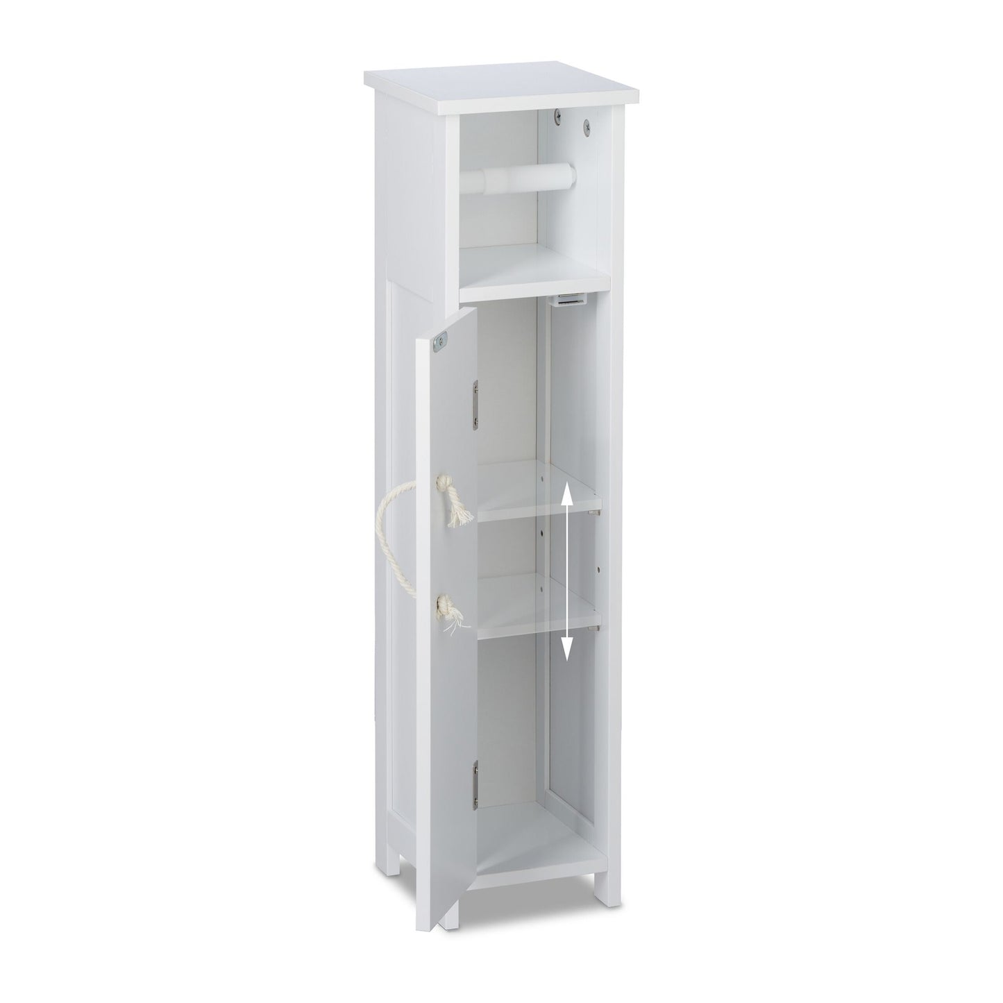 Standing toilet paper holder in white