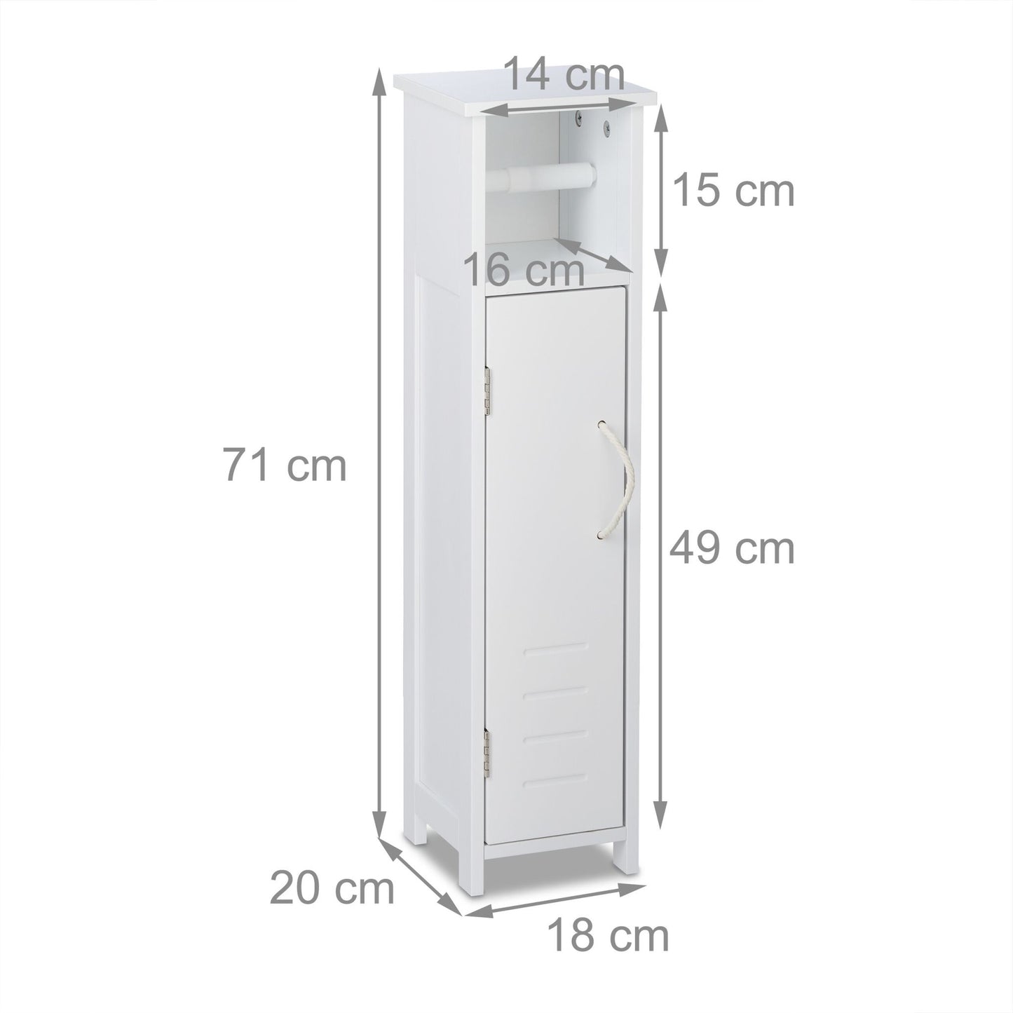 Standing toilet paper holder in white