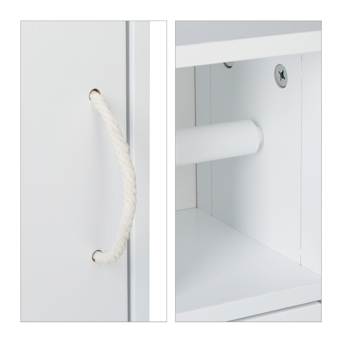 Standing toilet paper holder in white