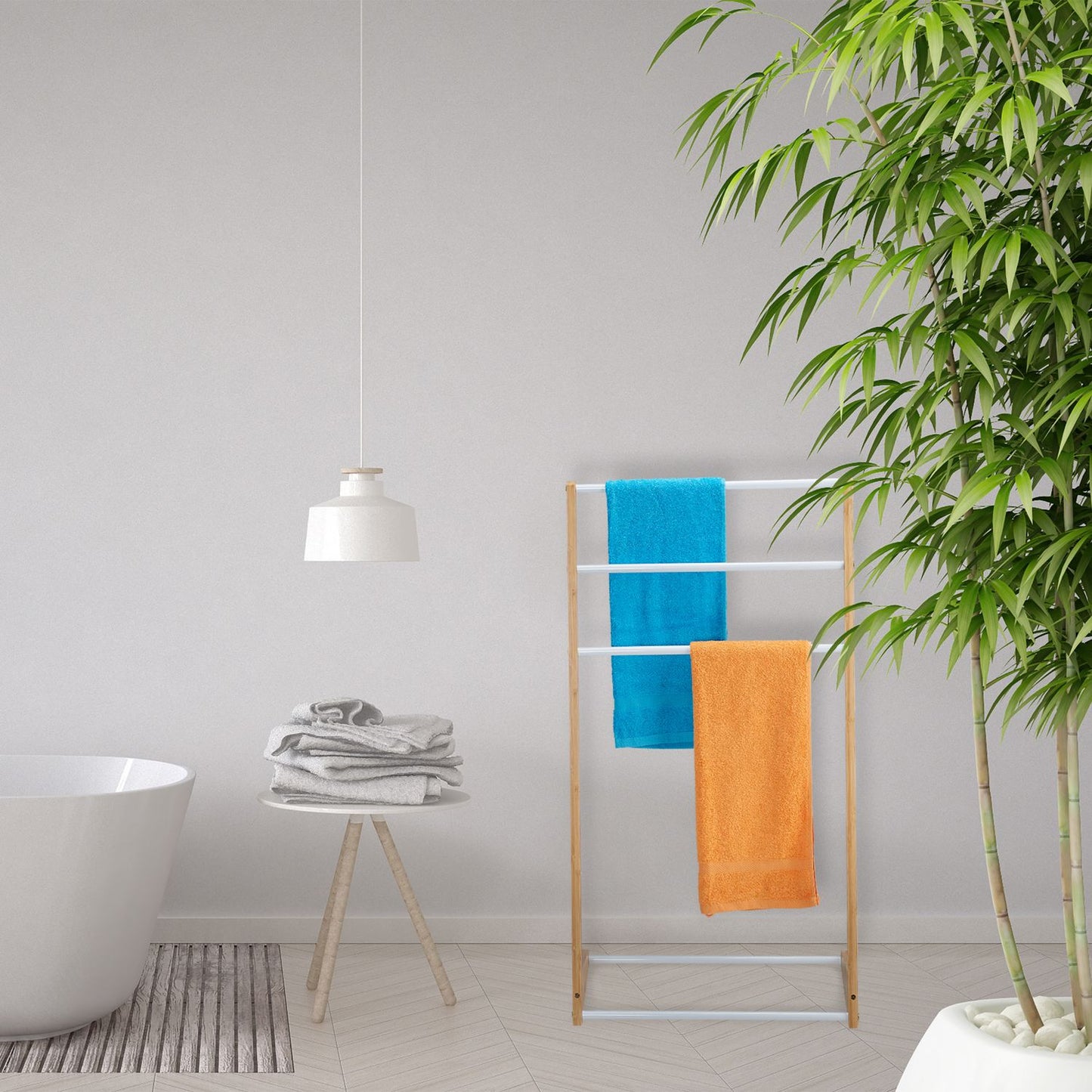 Standing towel rack