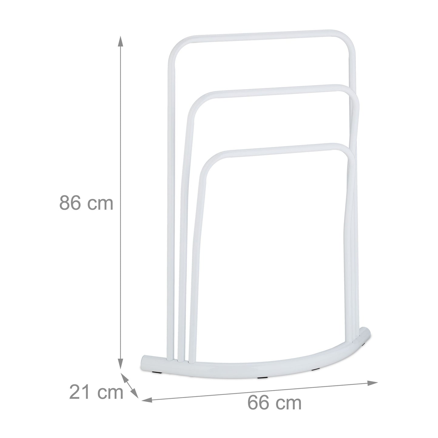 Standing towel rail in white