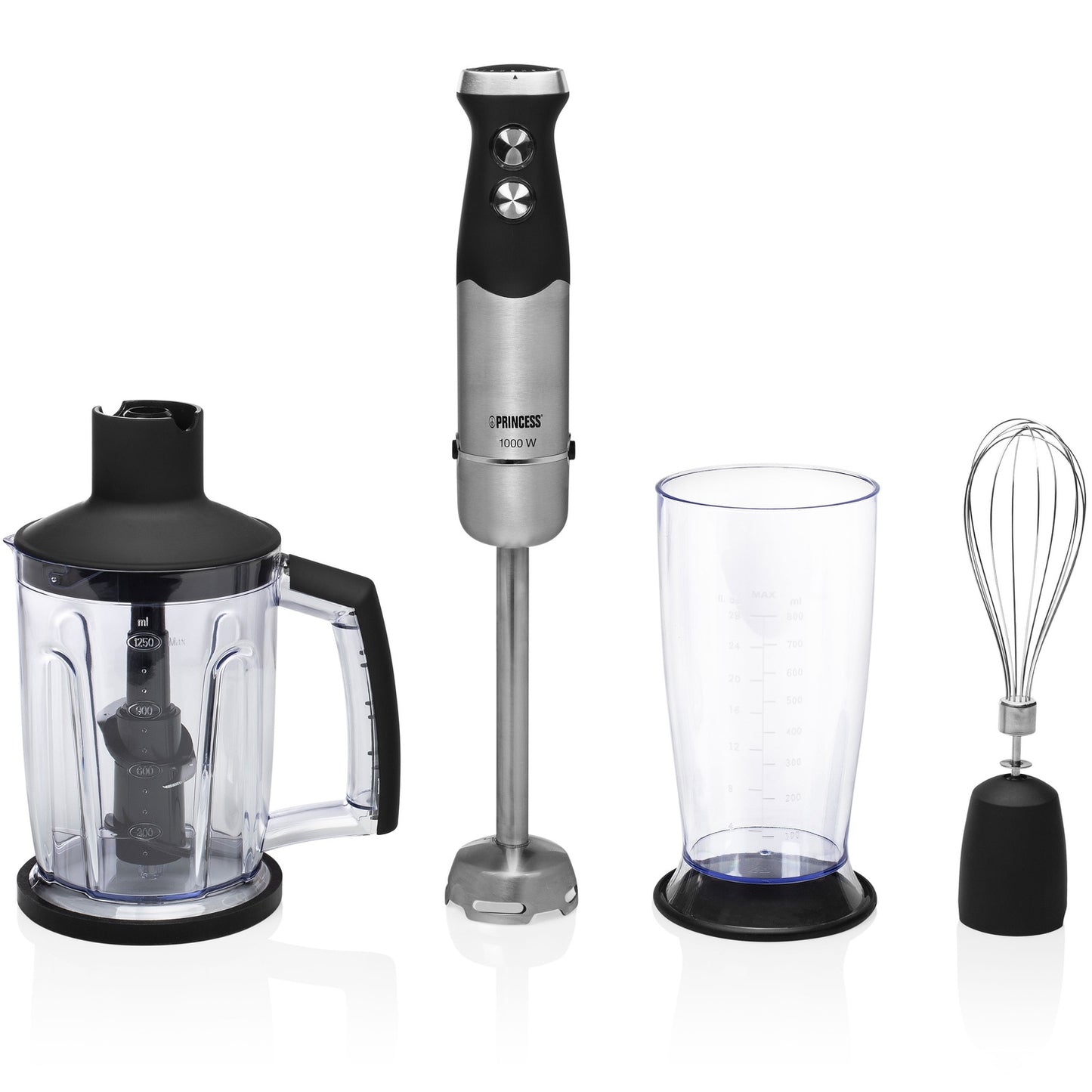 Stand mixer set 1000W XL stainless steel