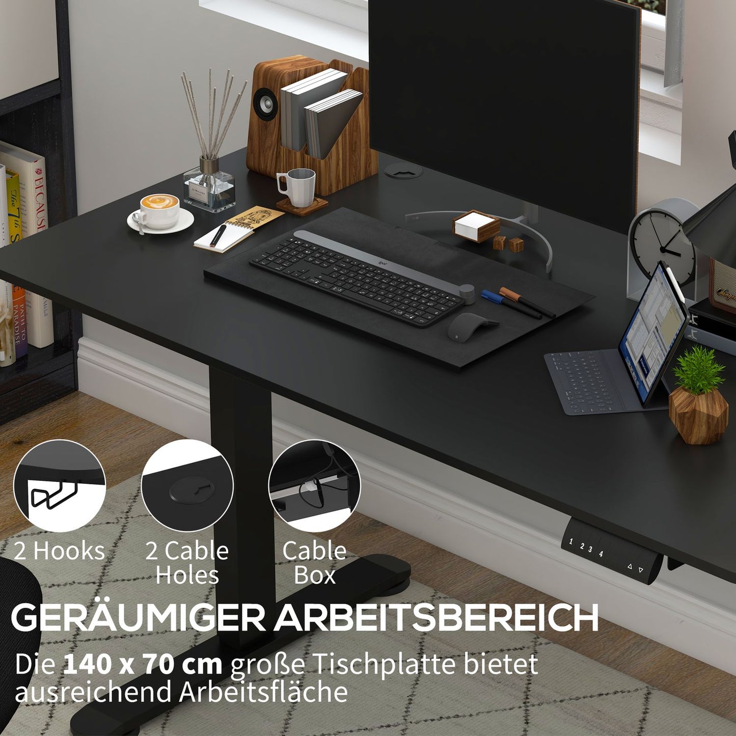 Electric stand-up desk, anti-collision, adjustable height