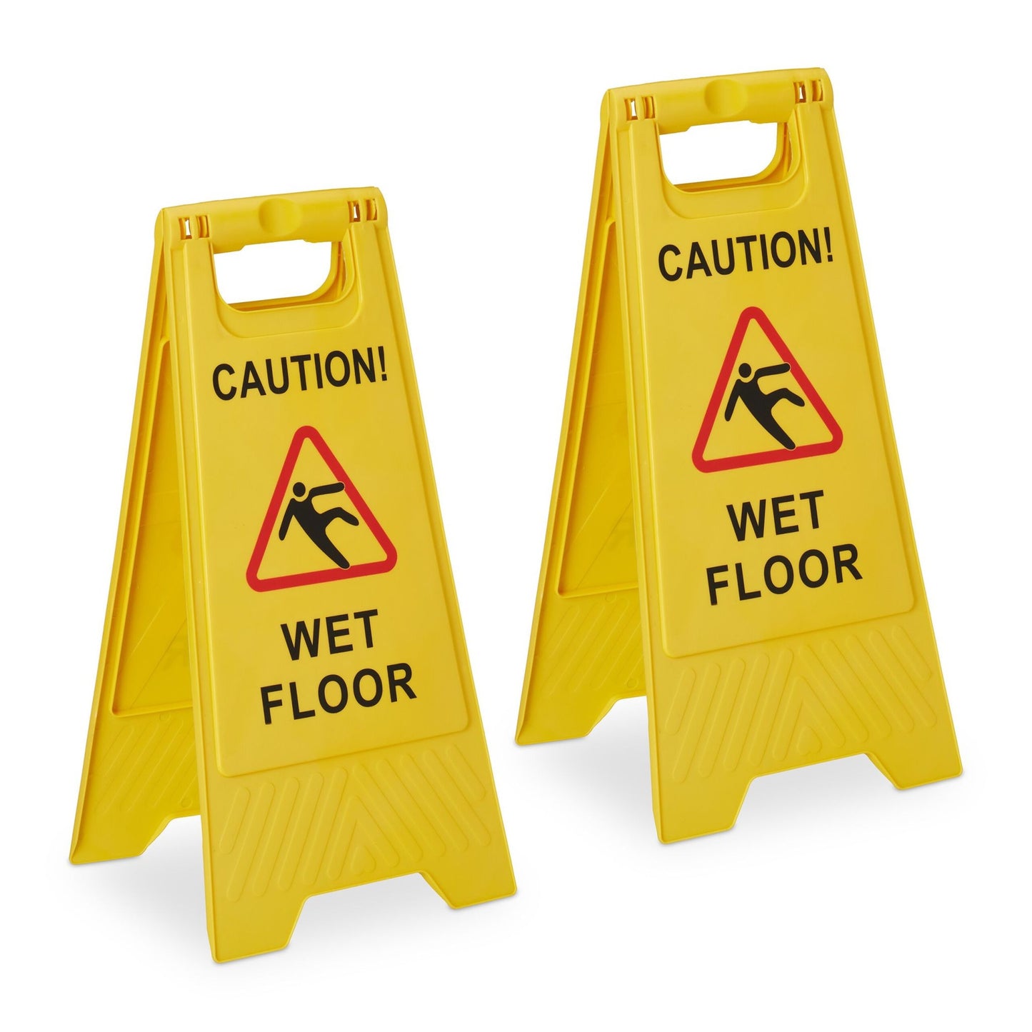 Stand-up display for slip hazard English set of 2