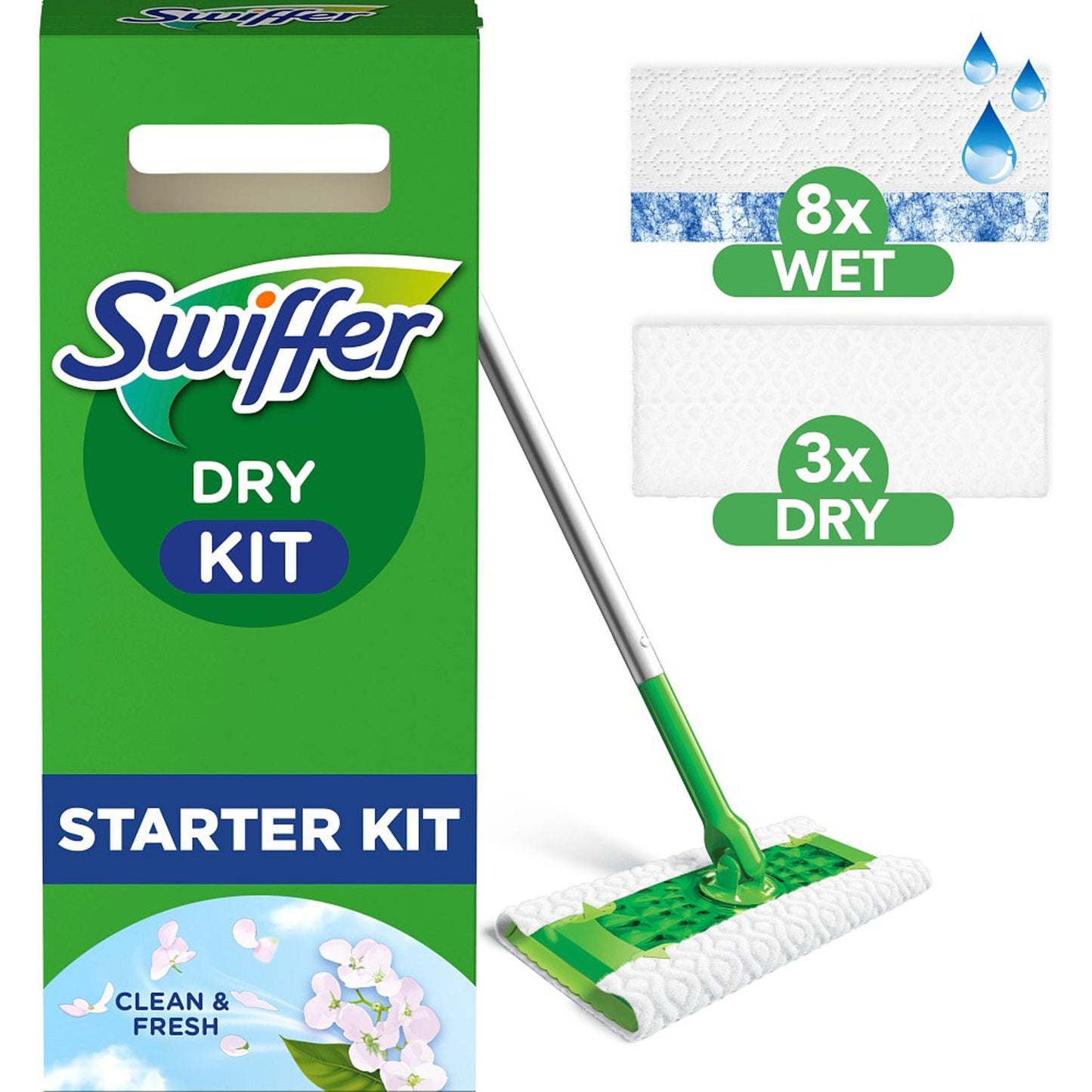 Starter kit 1 Cleaning mop +8 dry +3 damp