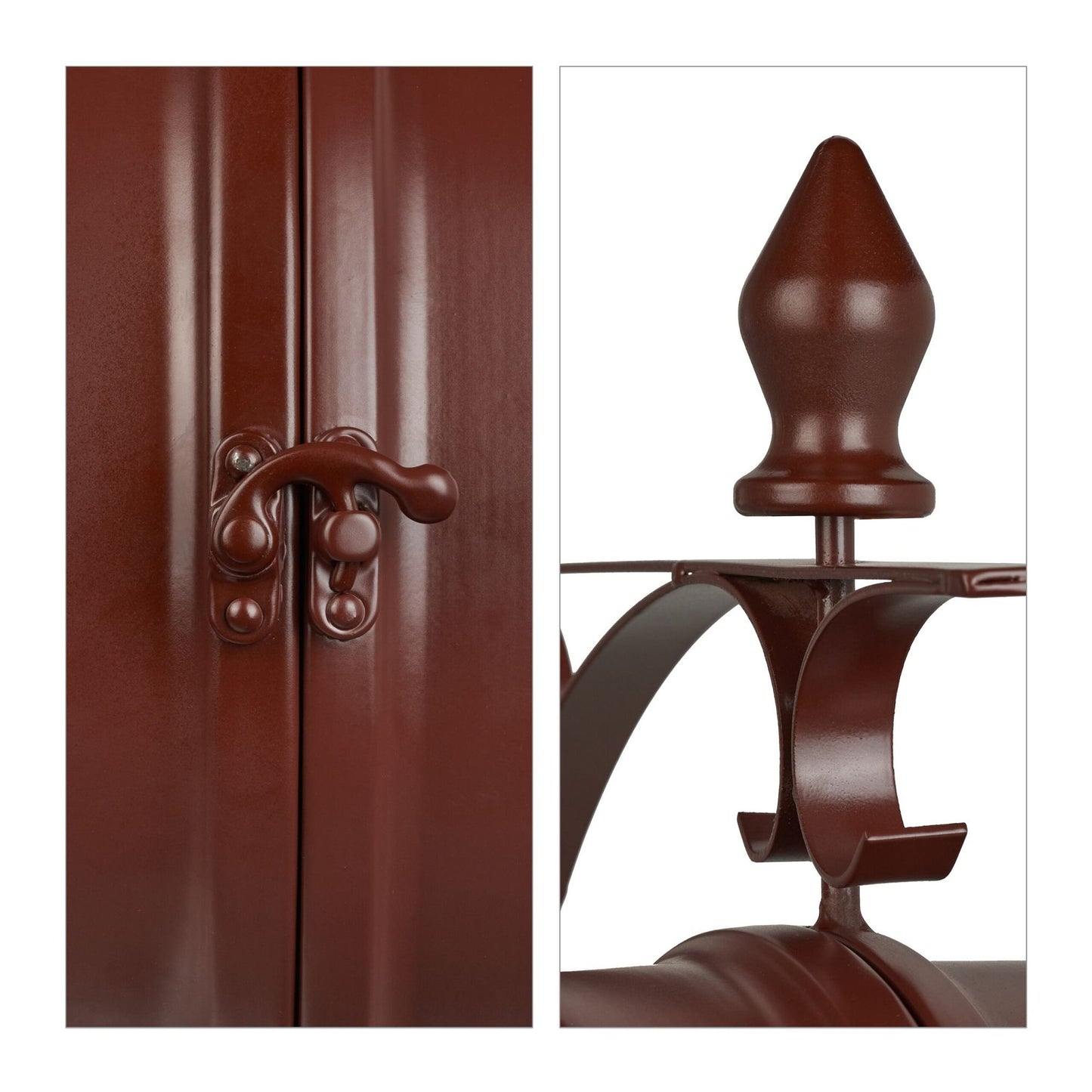 Station clock double-sided in brown