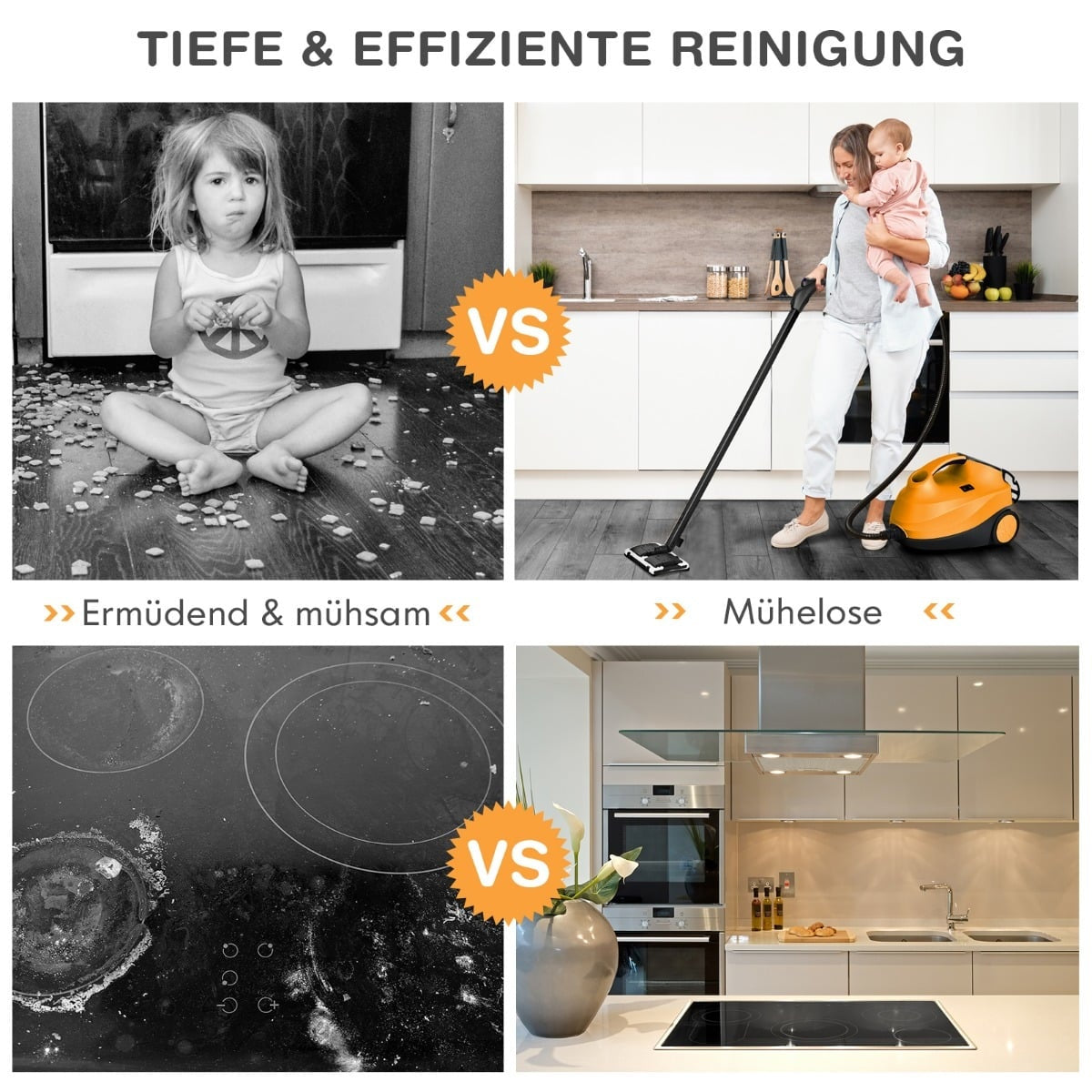 Steam Cleaner 2000W with 18 Accessories, 1.5L Tank