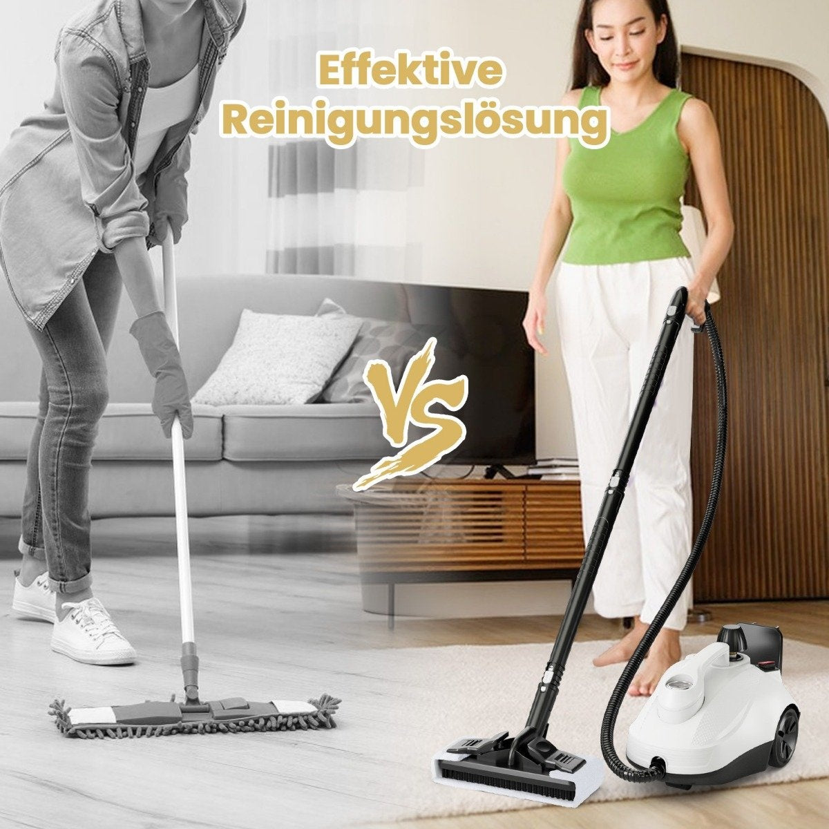 Steam cleaner 2000W Steam pressure: 5 bar Tank: 1.8L Temperature: up to 160℃ White