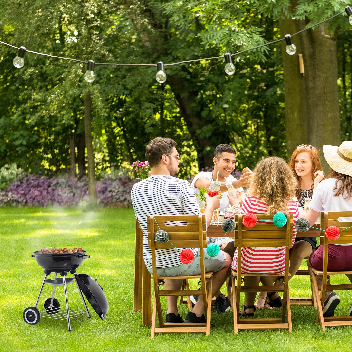 Steel Barbecue with Lid & Shelf