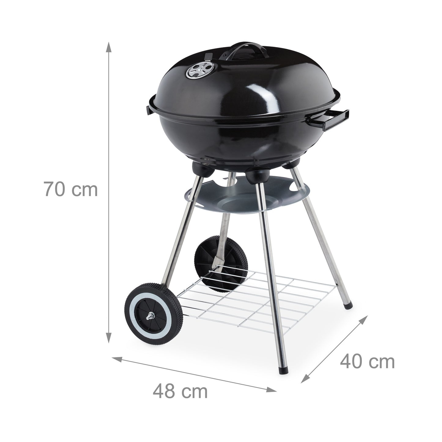 Steel Barbecue with Lid & Shelf