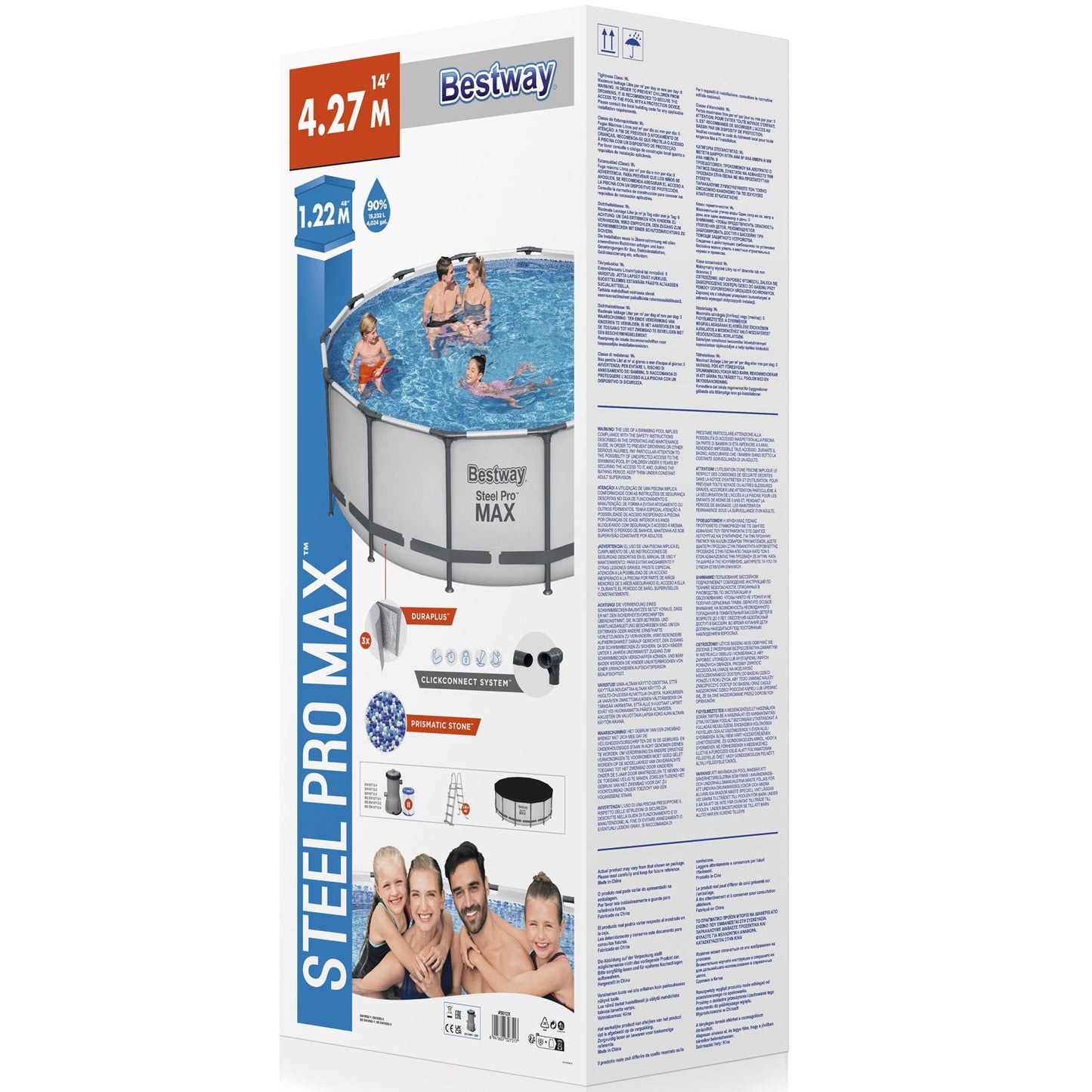 Steel Frame Above Ground Pool 4.27m x 1.22m Set