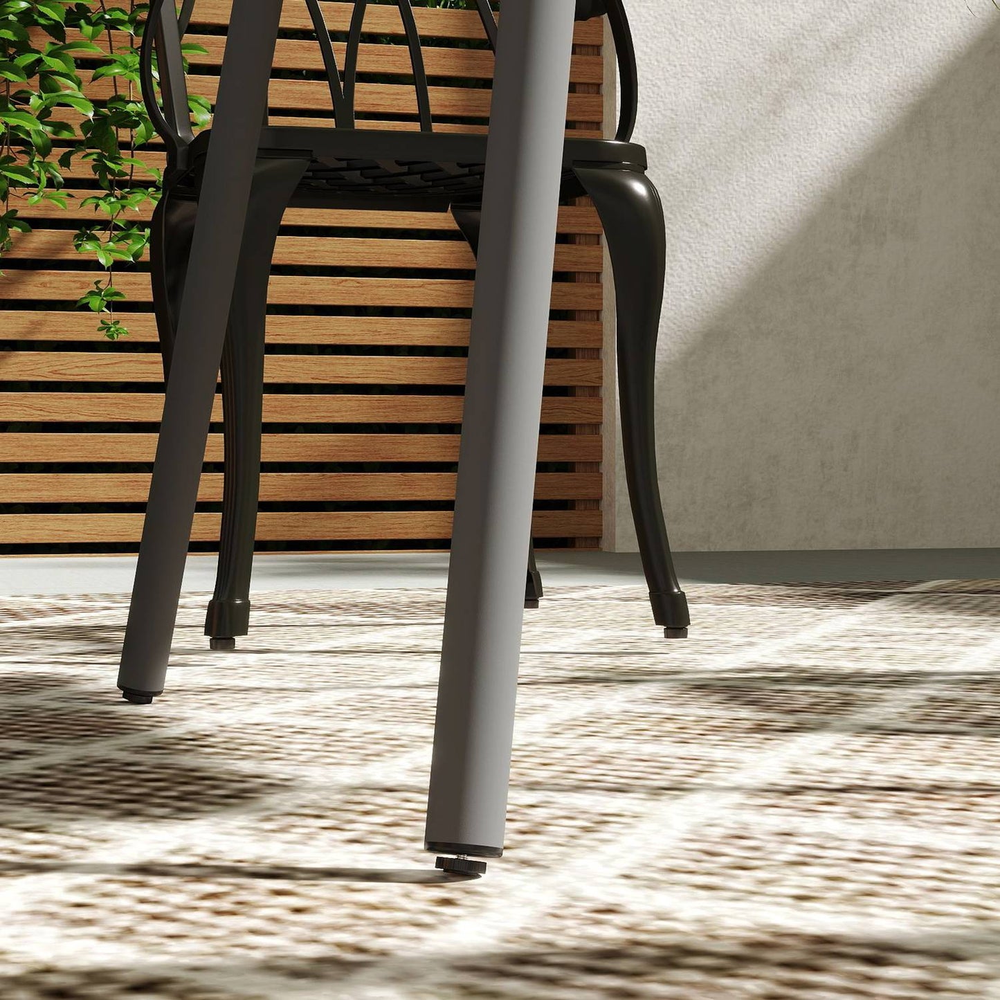 Garden table in steel, 80x80 cm, weatherproof outdoor seating