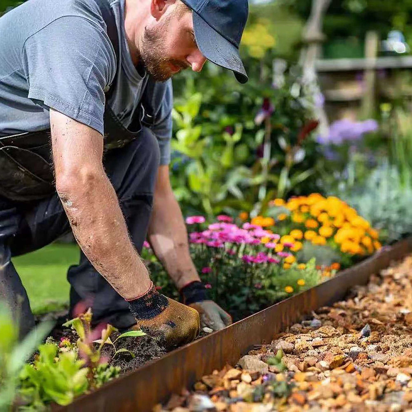 Steel Lawn Edging – Rust Look, Flexible Garden Border