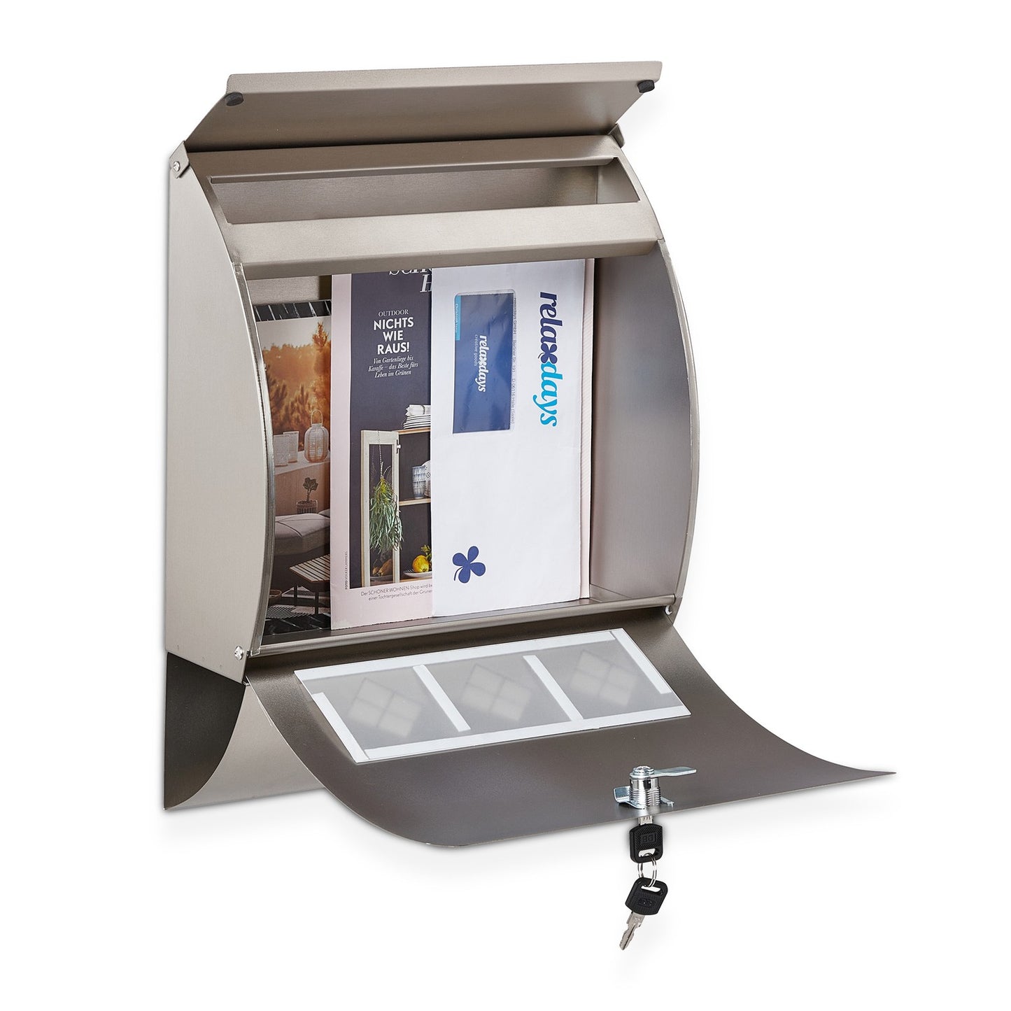 Steel Mailbox with Newspaper Compartment