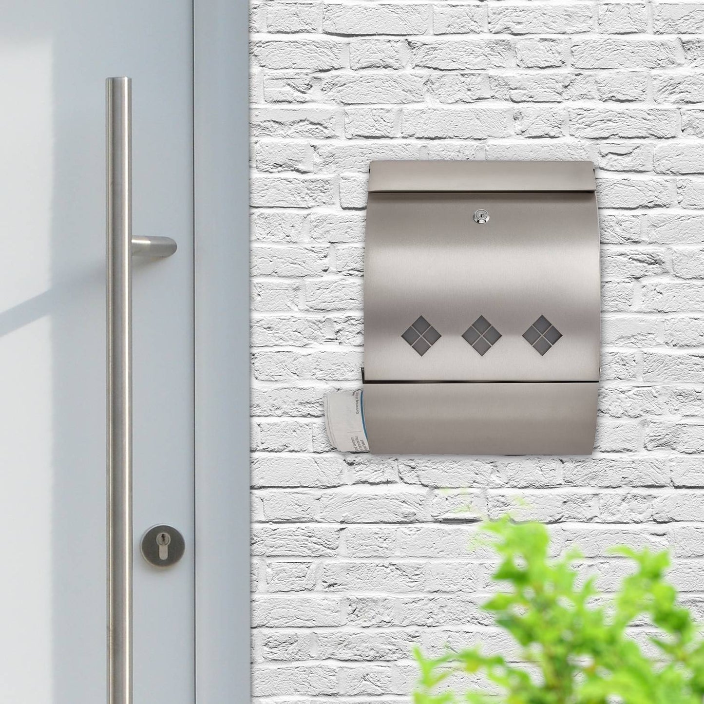 Steel Mailbox with Newspaper Compartment