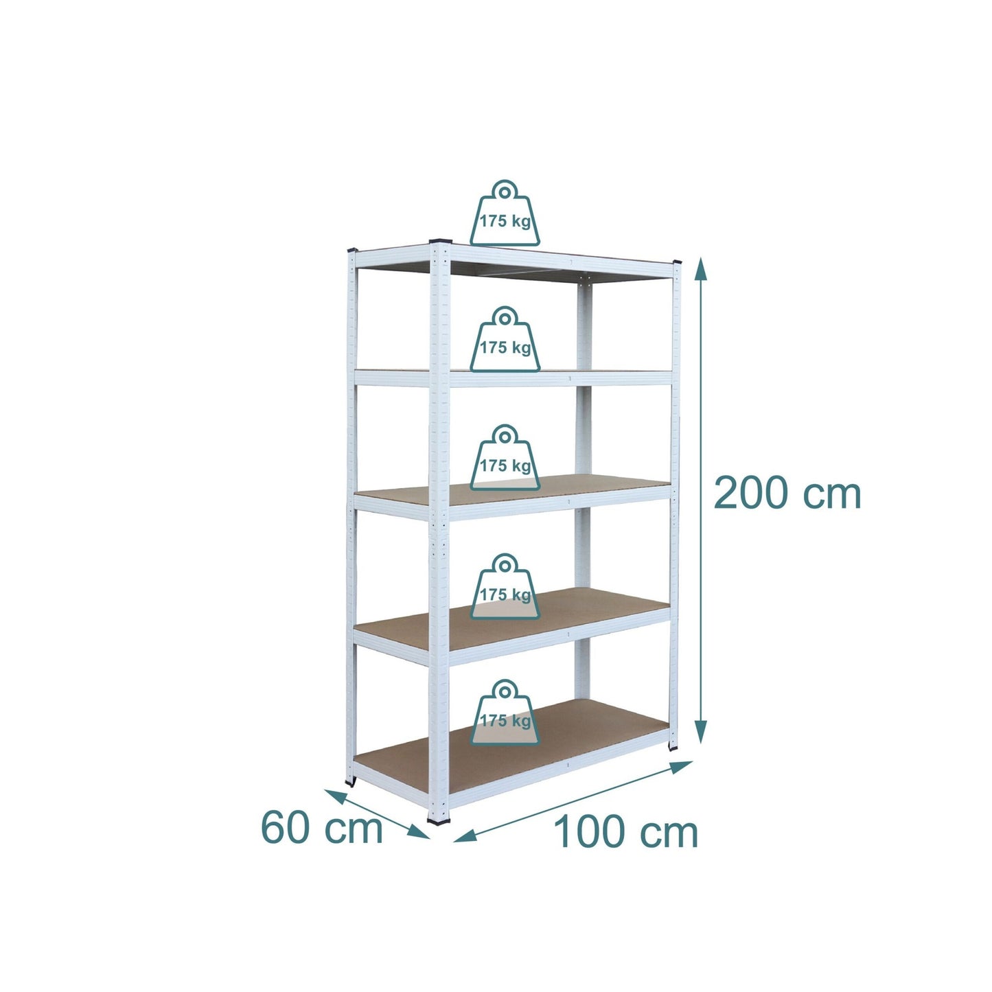 Steel Shelving Unit, Heavy-Duty, 5 Adjustable Tiers