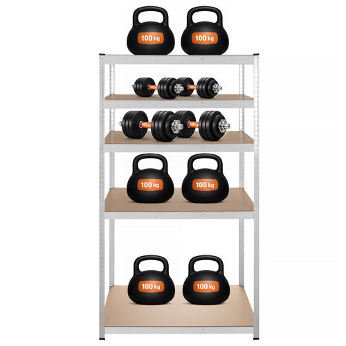 Steel Storage Rack, 5 Shelves, 180x100x60 cm, 1 Ton Capacity