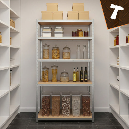 Steel Storage Rack, 5 Shelves, 180x100x60 cm, 1 Ton Capacity