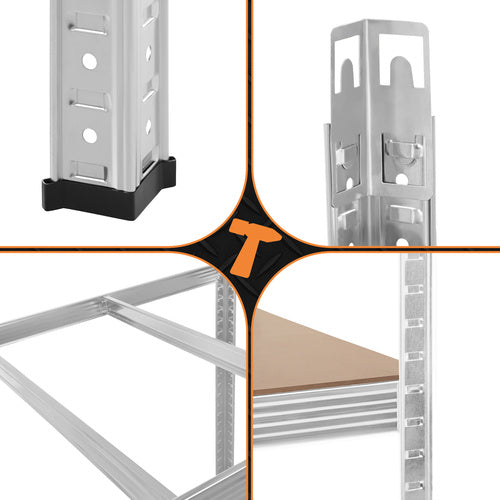 Steel Storage Rack, 5 Shelves, 180x100x60 cm, 1 Ton Capacity
