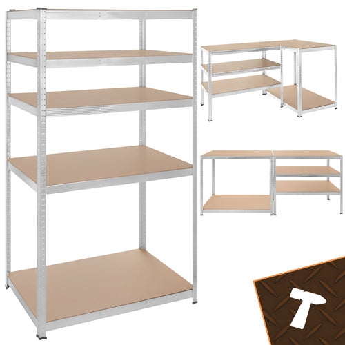 Steel Storage Rack, 5 Shelves, 180x100x60 cm, 1 Ton Capacity