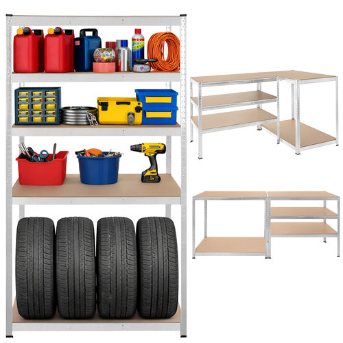 Steel Storage Rack, 5 Shelves, 180x100x60 cm, 1 Ton Capacity