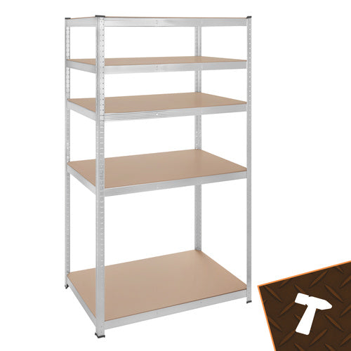 Steel Storage Rack, 5 Shelves, 180x100x60 cm, 1 Ton Capacity