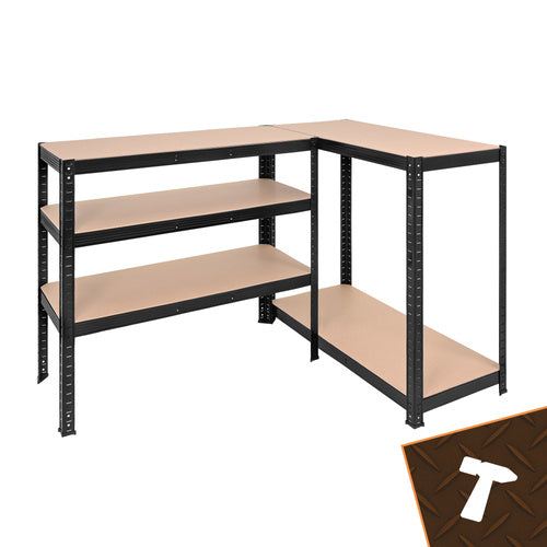 Steel Storage Rack, 5 Shelves, 180x90x40 cm, Black
