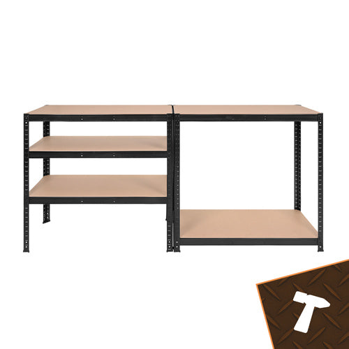 Steel Storage Rack, 5 Shelves, 180x90x40 cm, Black