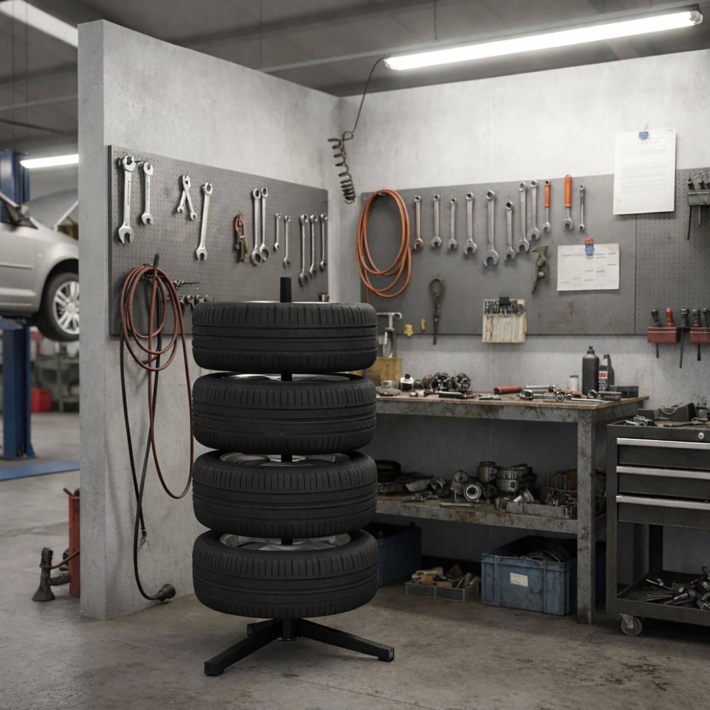 Steel Tyre Rack for 4 Tyres, 285mm, 120kg Capacity