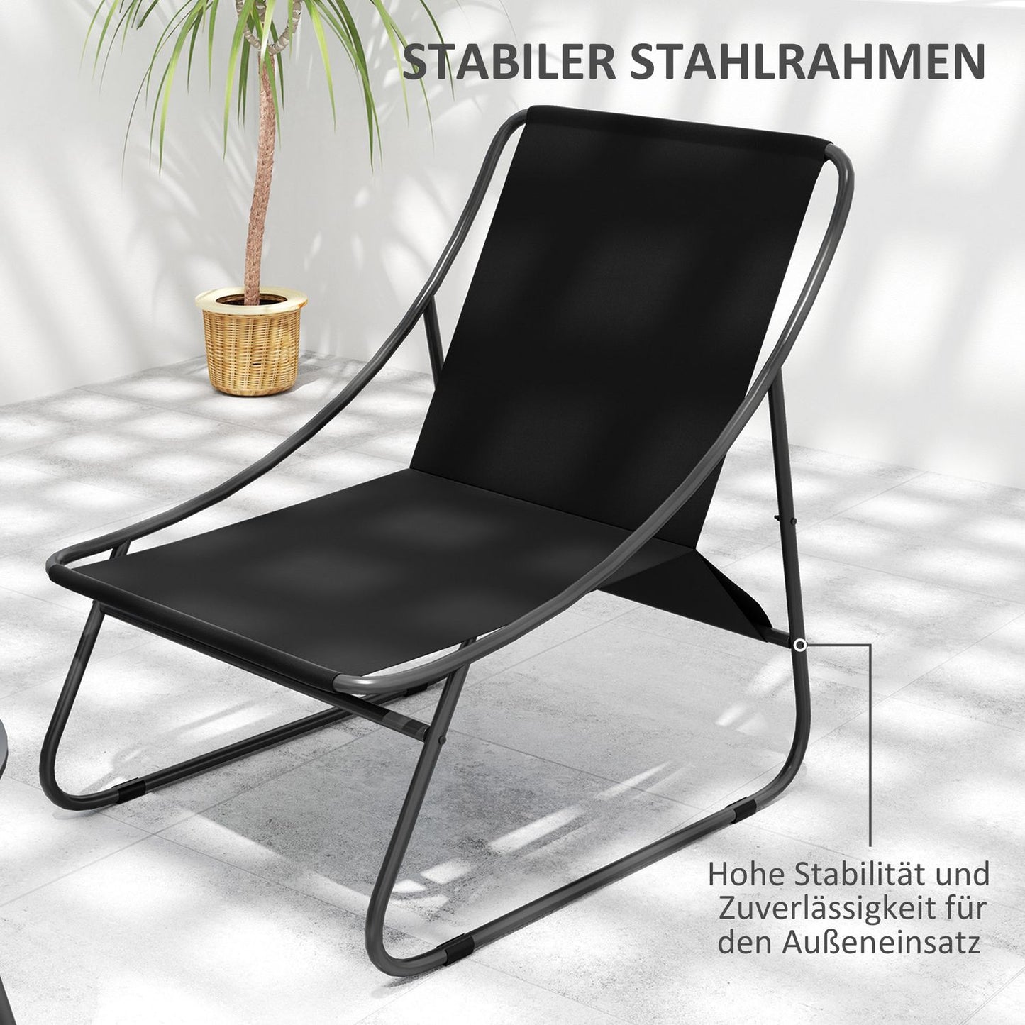 Outdoor Steel Garden Furniture Set of 4, Weather Resistant, Grey