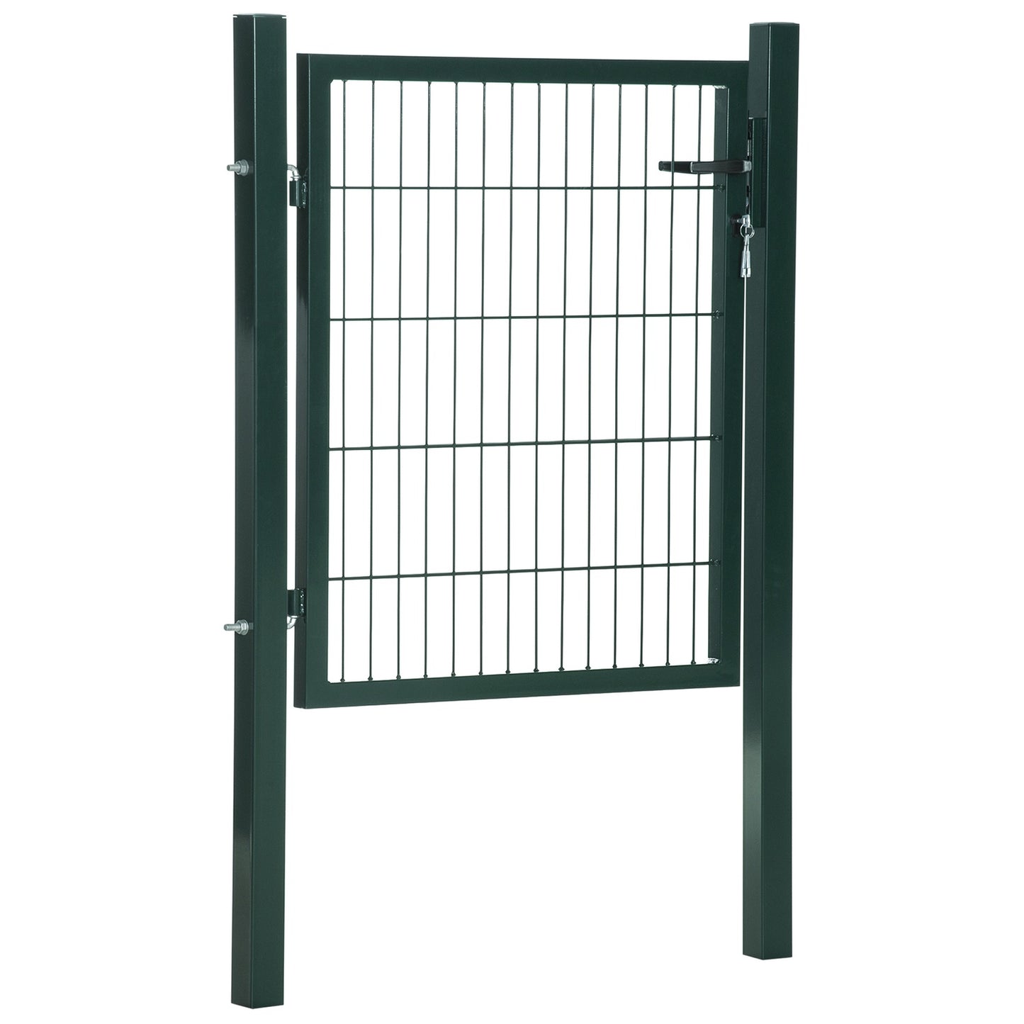 Steel garden gate with handle and lock, 97 x 150 cm, green