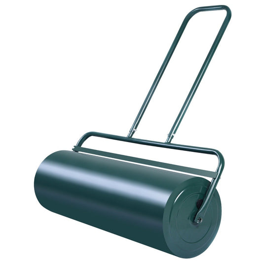 Steel lawn roller with water and sand roller Lawn roller with heavy roller Hand roller with U-shaped handle Green
