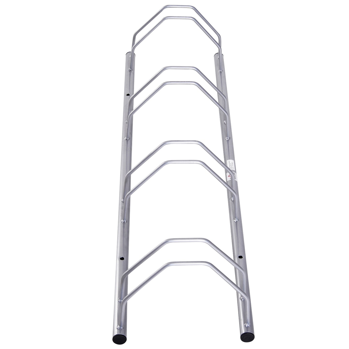 Steel rack for 4 bikes, floor and wall mount, silver finish