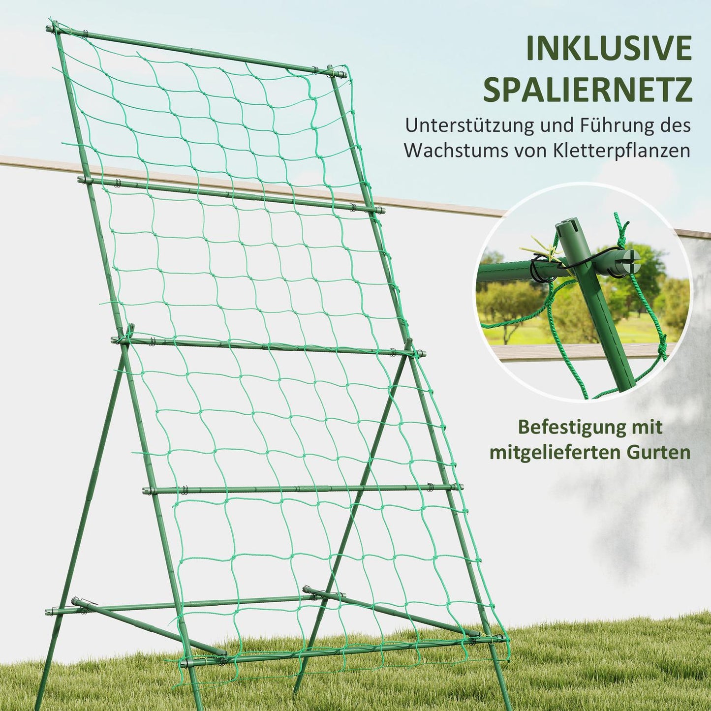 A-frame rustproof garden trellis in steel, 101x133x227 cm