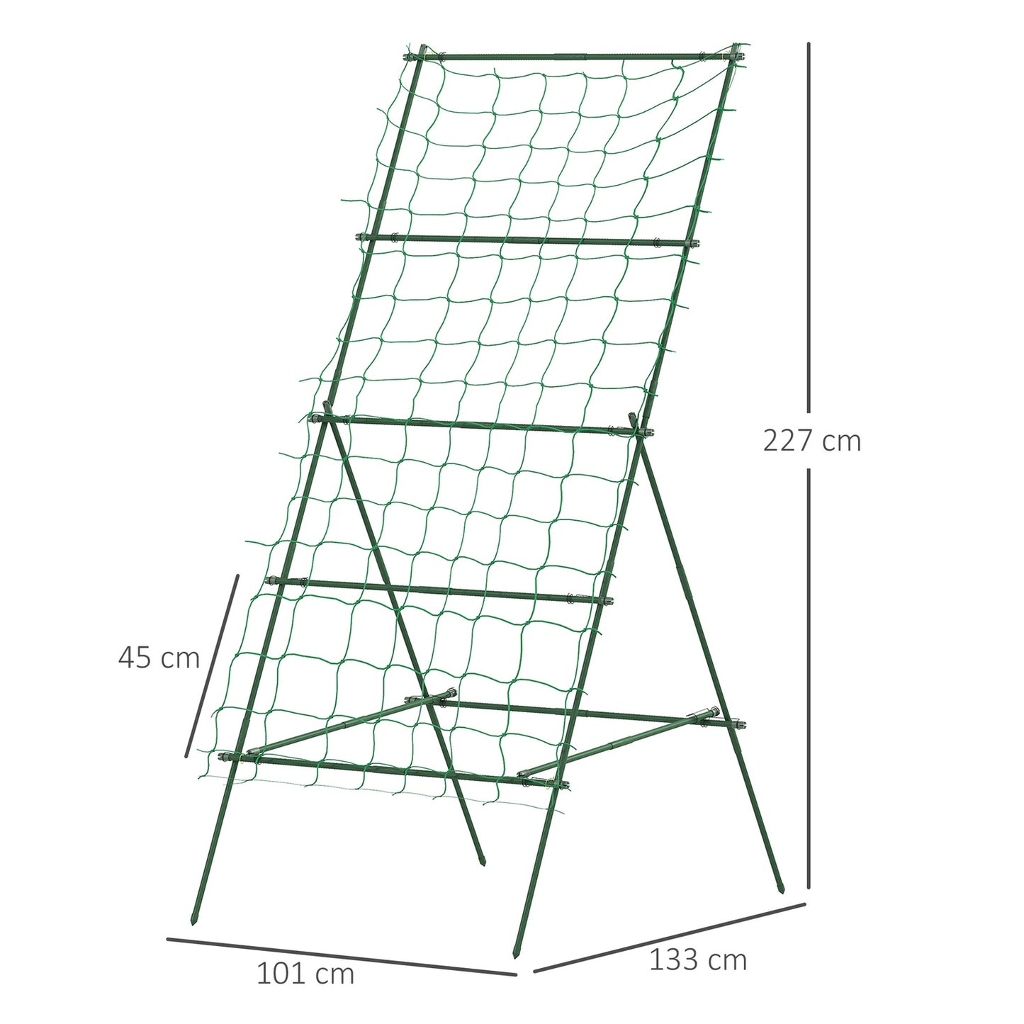 A-frame rustproof garden trellis in steel, 101x133x227 cm
