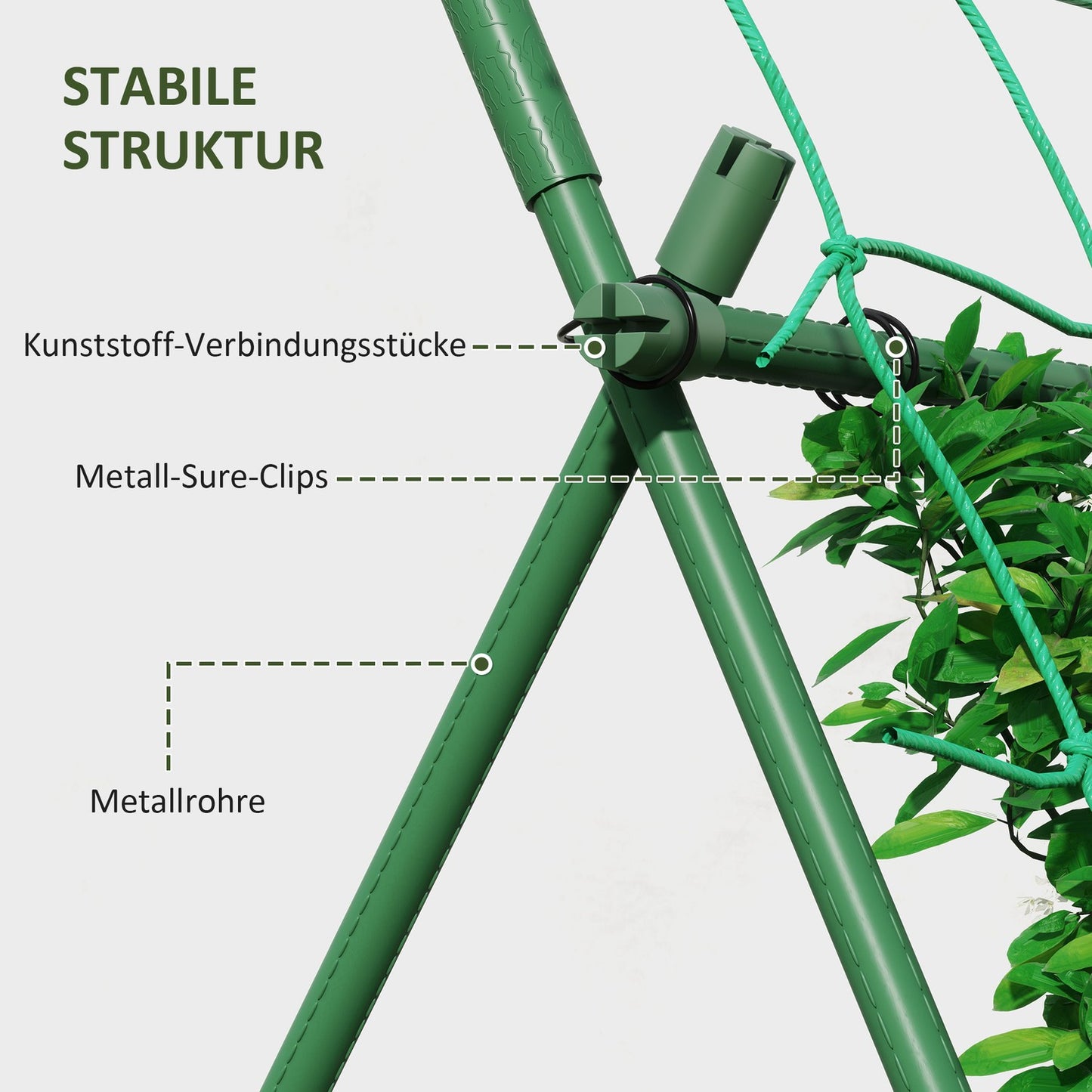 A-frame rustproof garden trellis in steel, 101x133x227 cm