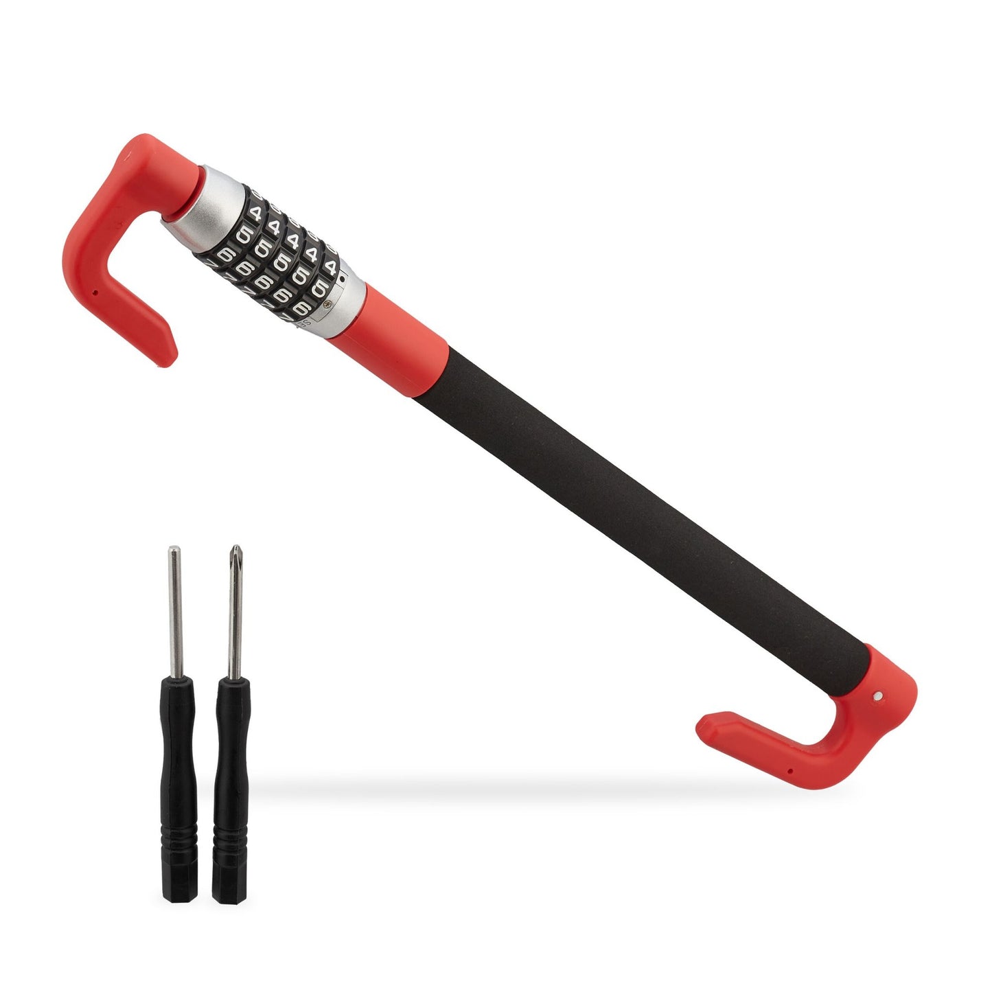 Steering wheel lock with number combination