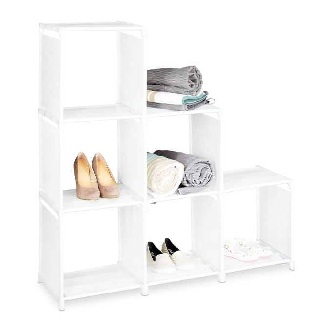 Step Shelf with 6 Compartments
