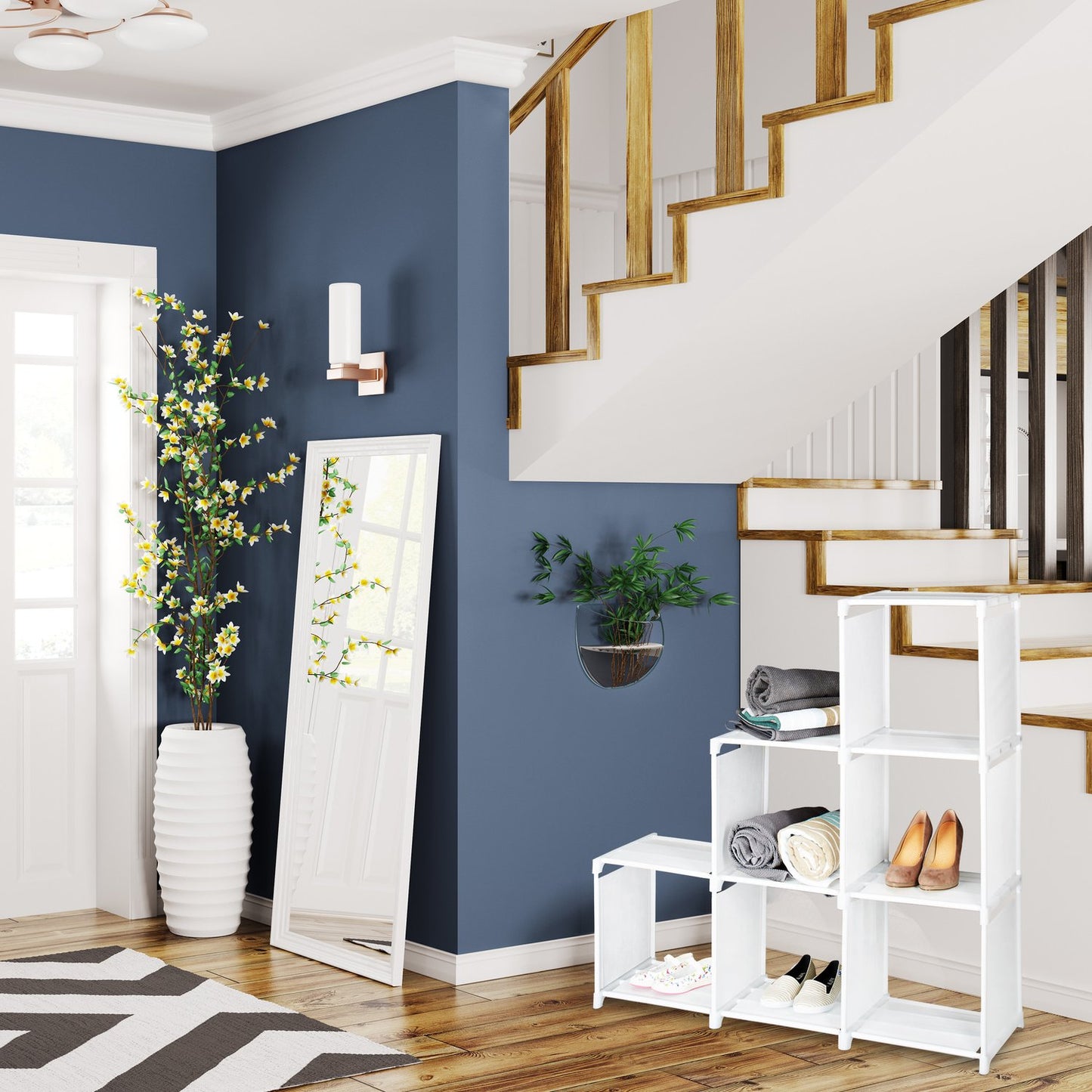 Step Shelf with 6 Compartments