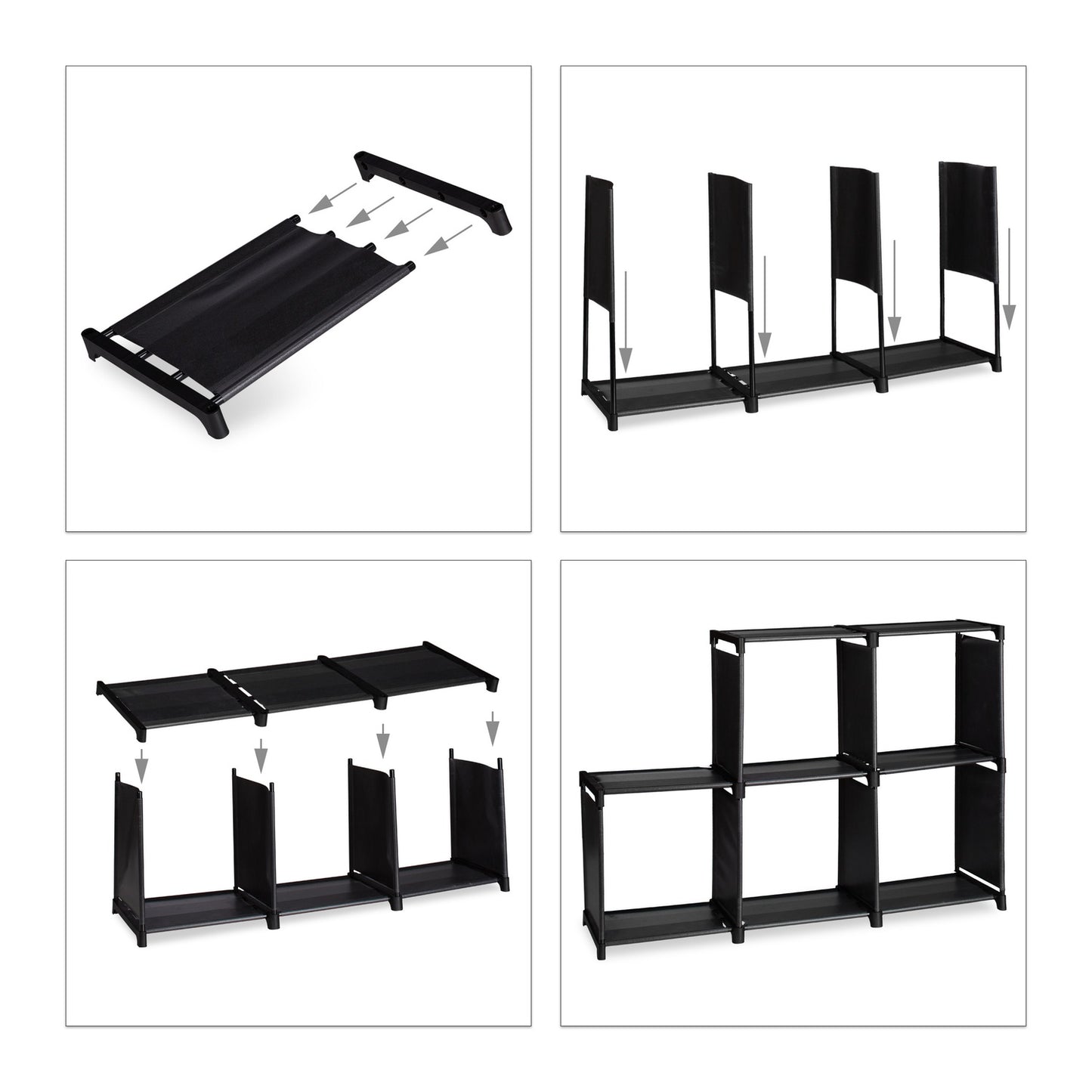 Step Shelf with 6 Compartments