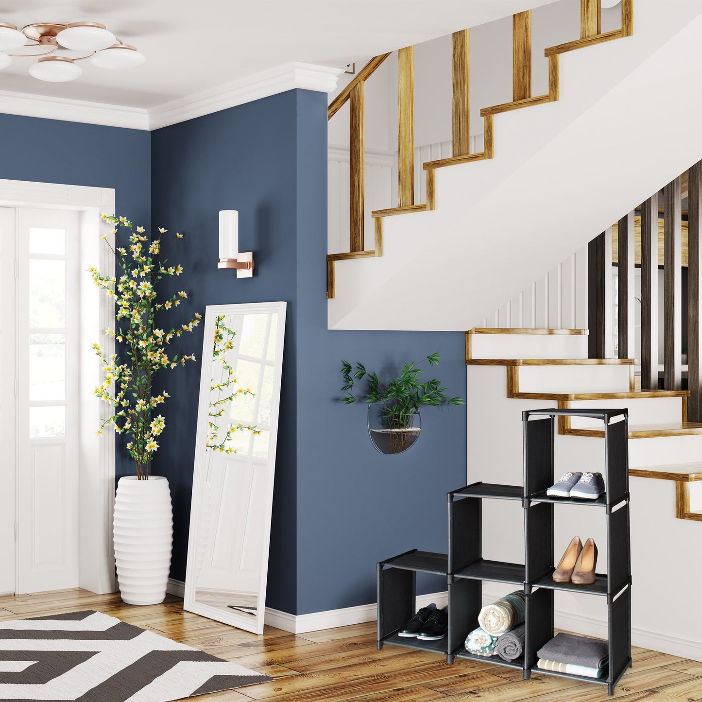Step Shelf with 6 Compartments