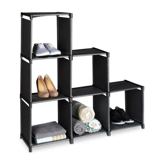 Step Shelf with 6 Compartments