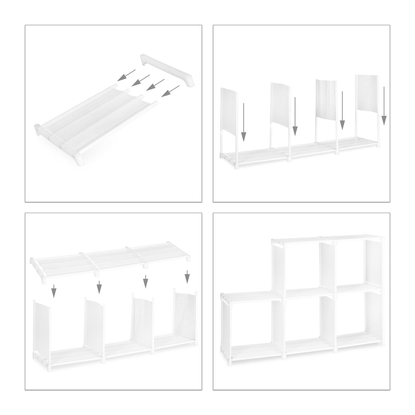 Step Shelf with 6 Compartments