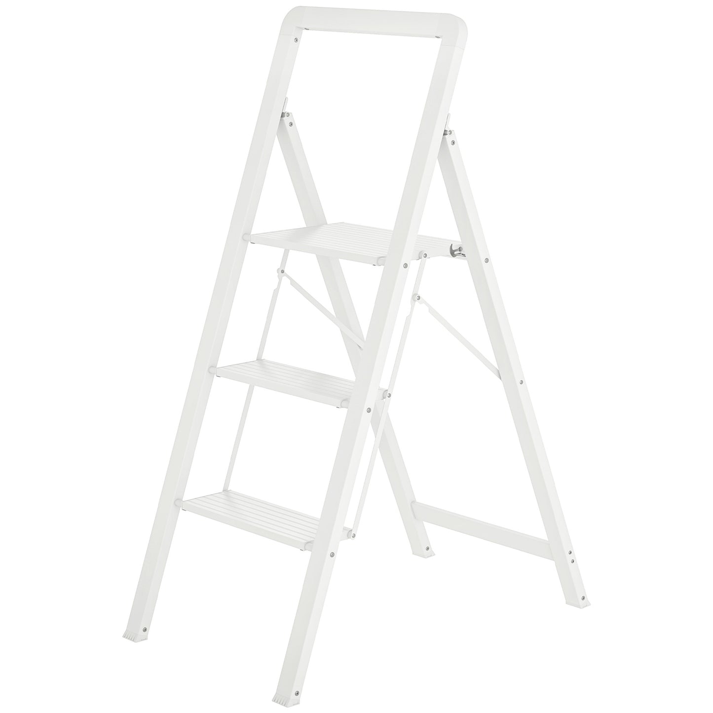 Folding aluminum stepladder, anti-slip, 150 kg capacity