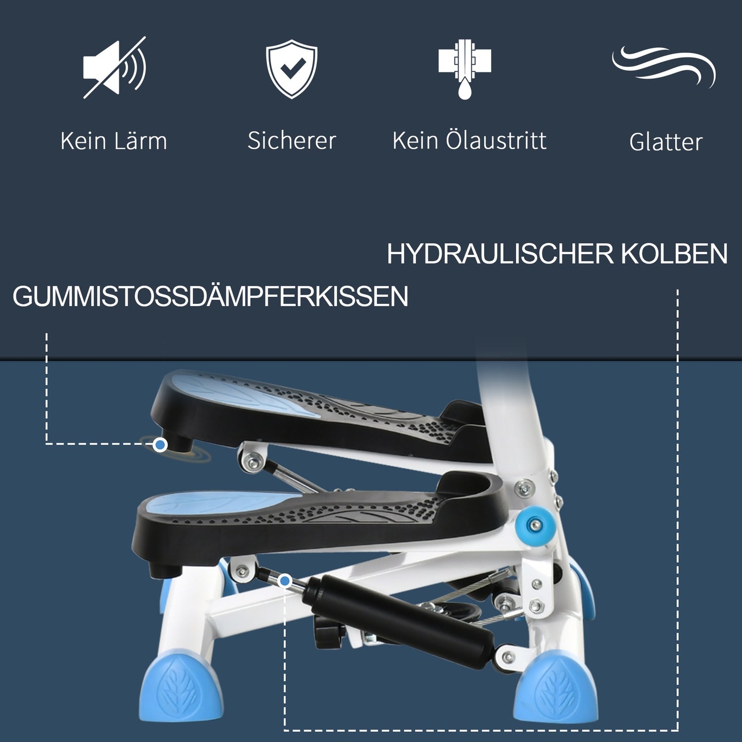 Fitness Swing Stepper with handle, LCD, 100 kg capacity