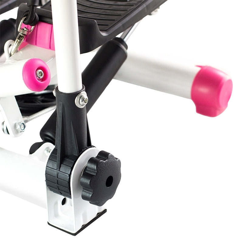 Stepper with Movable Arms and Ropes, Pink-White