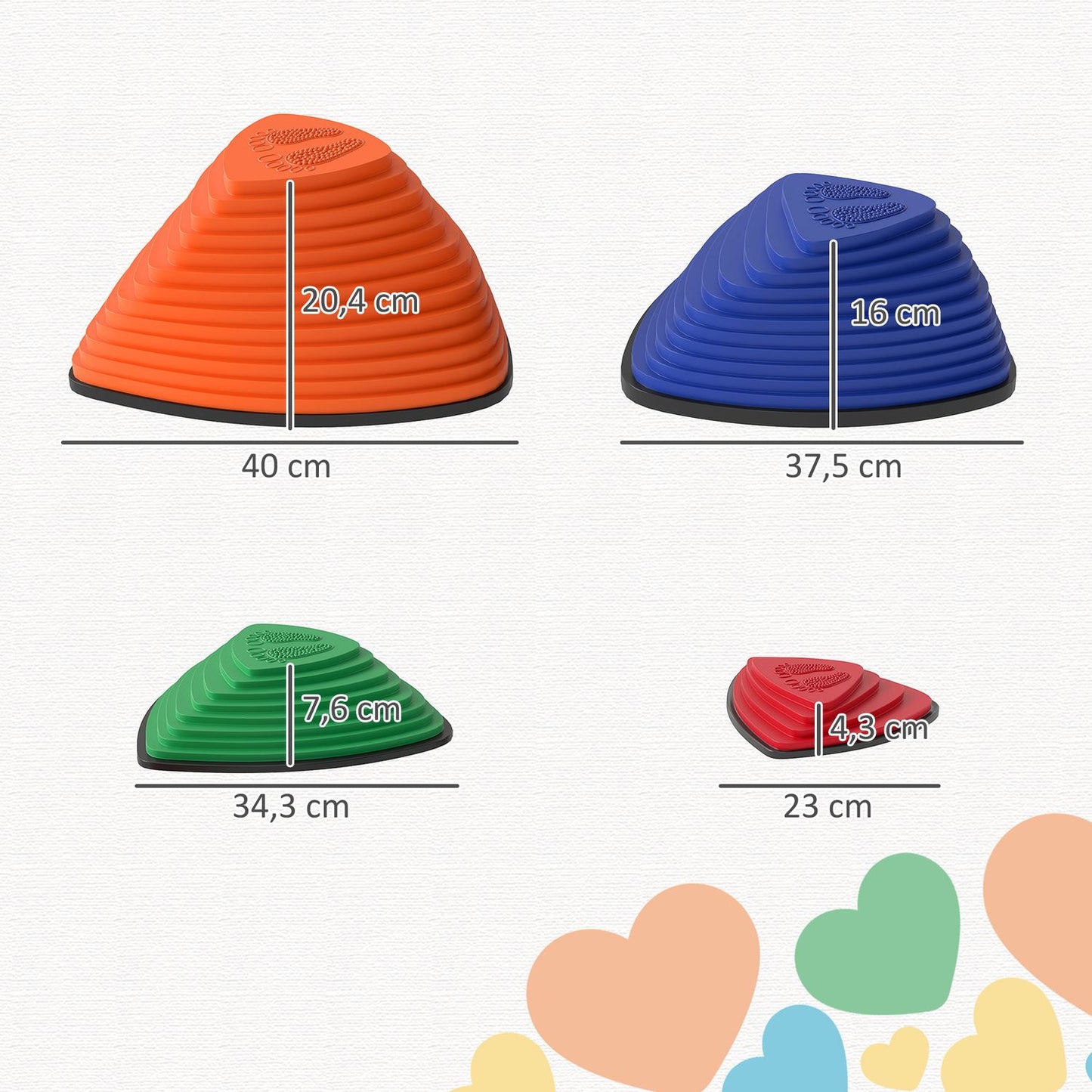Stepping Stones Set, Non-Slip, Indoor/Outdoor, Stackable