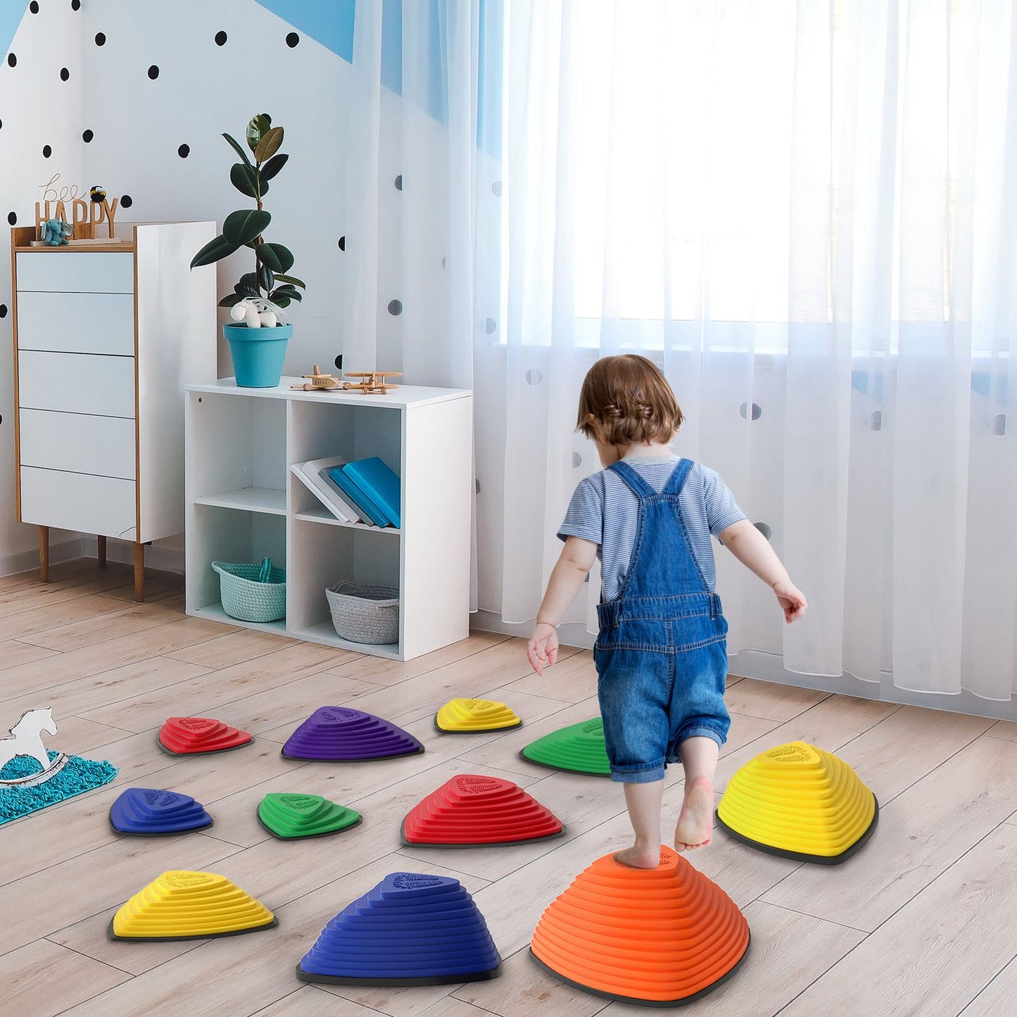Stepping Stones Set, Non-Slip, Indoor/Outdoor, Stackable, Multicolor